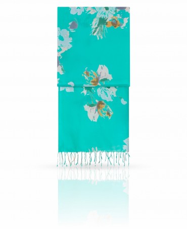 Палантин Женский S40-BRUSH.FL/TURQU